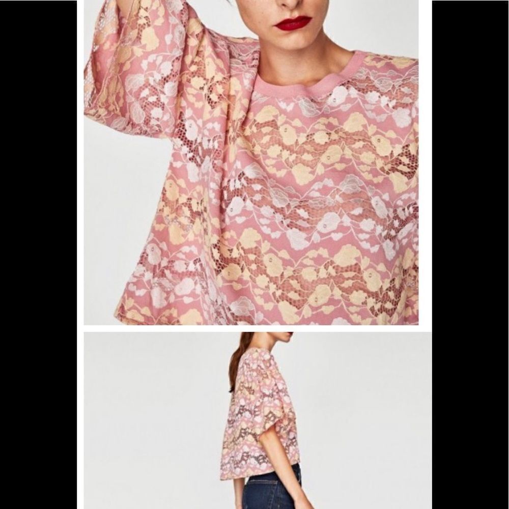 ZARA lace top sz M - Picture 6 of 7